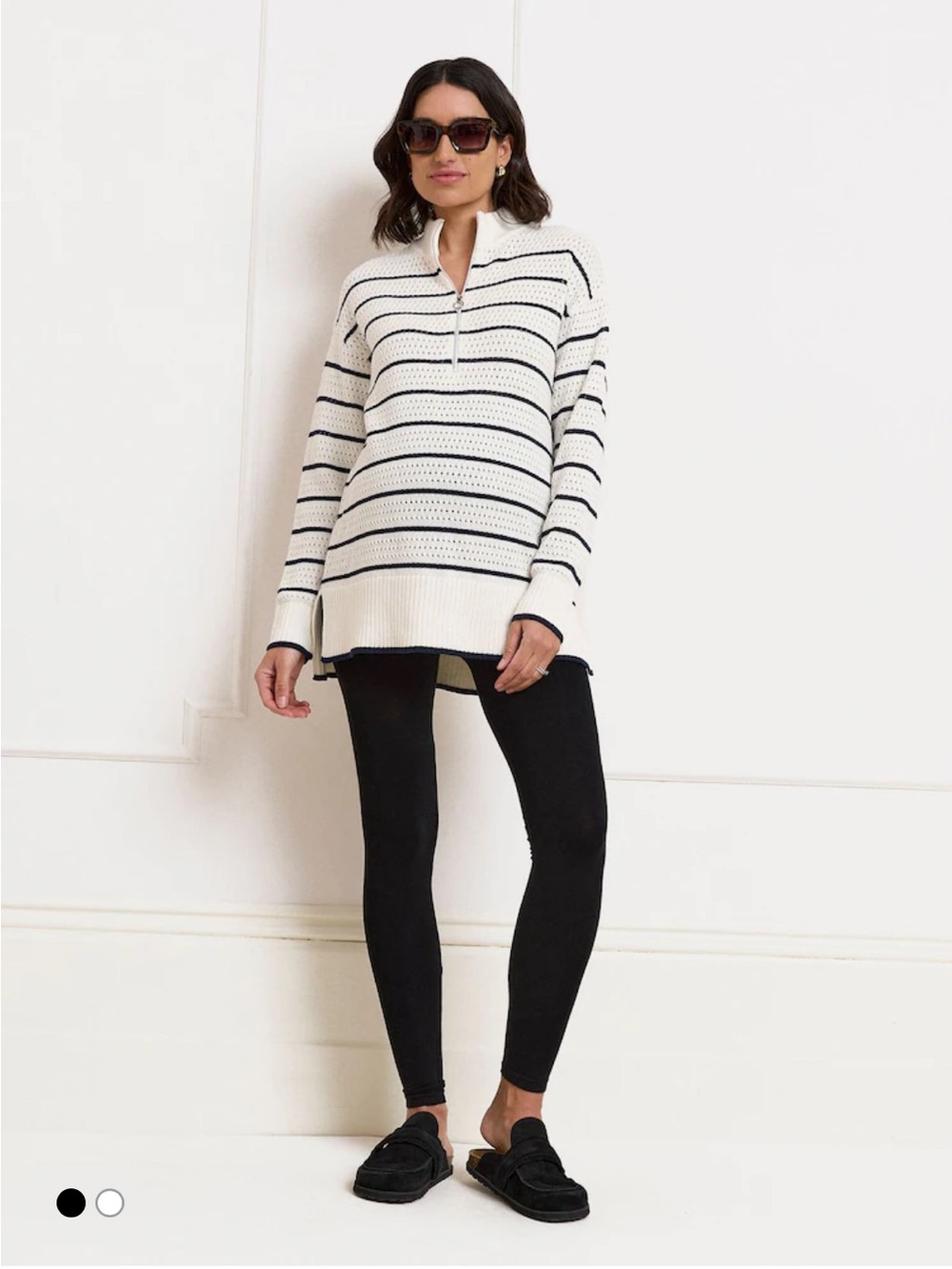 Seraphine Cream Crewneck Sweater with Navy Stripes-NWTO XS